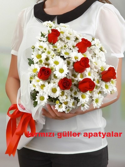 Kırmızı Gül ve Papatya Buketi - Gebze Çiçekçi